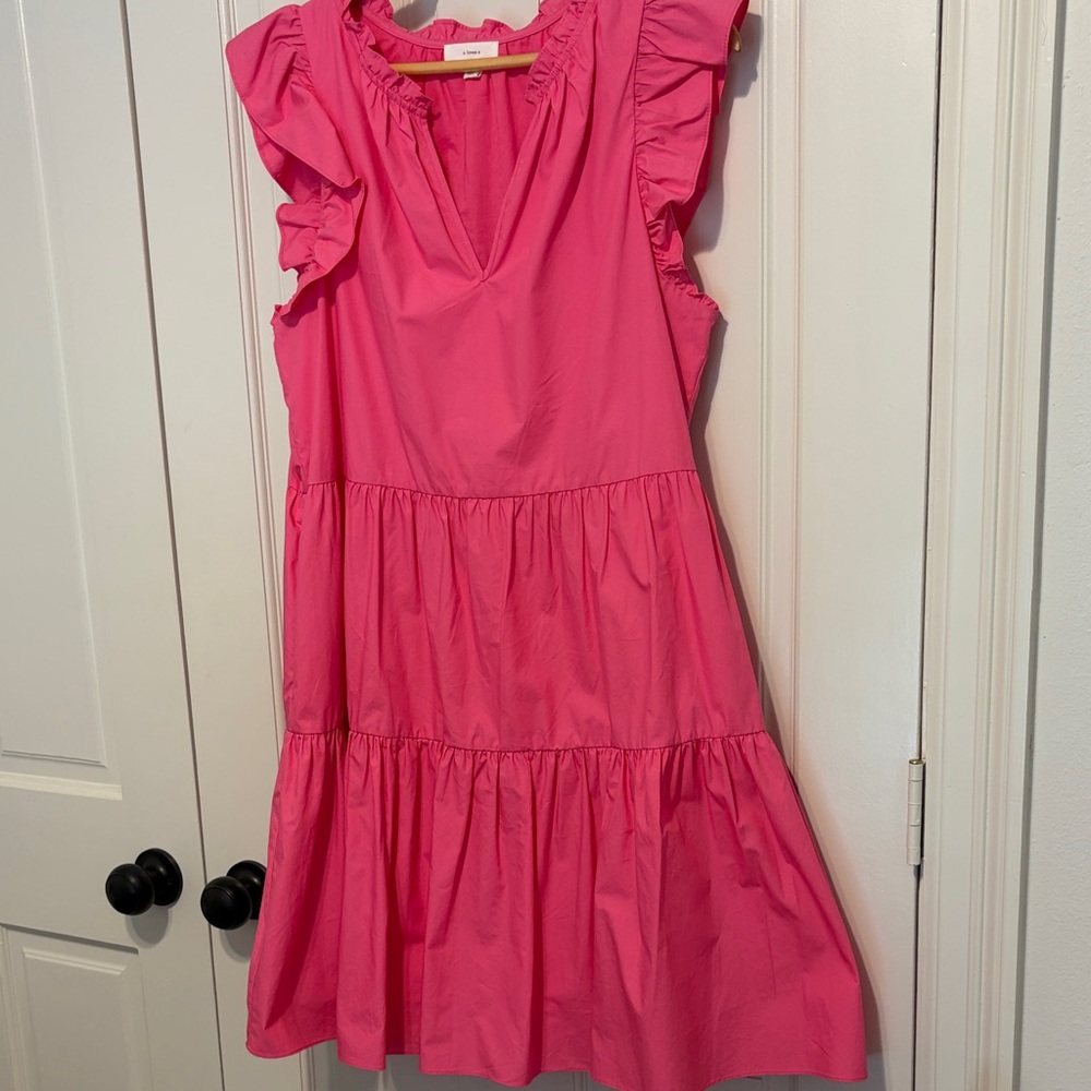 Women’s Pink Tiered Ruffle Dress